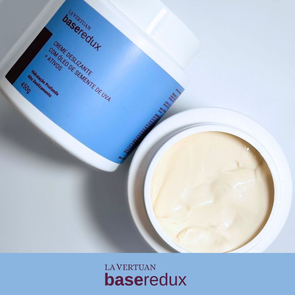 CREME DESLIZANTE COM OLEO DE SEMENTE DE UVA + ATIVOS 450G LA VERTUAN