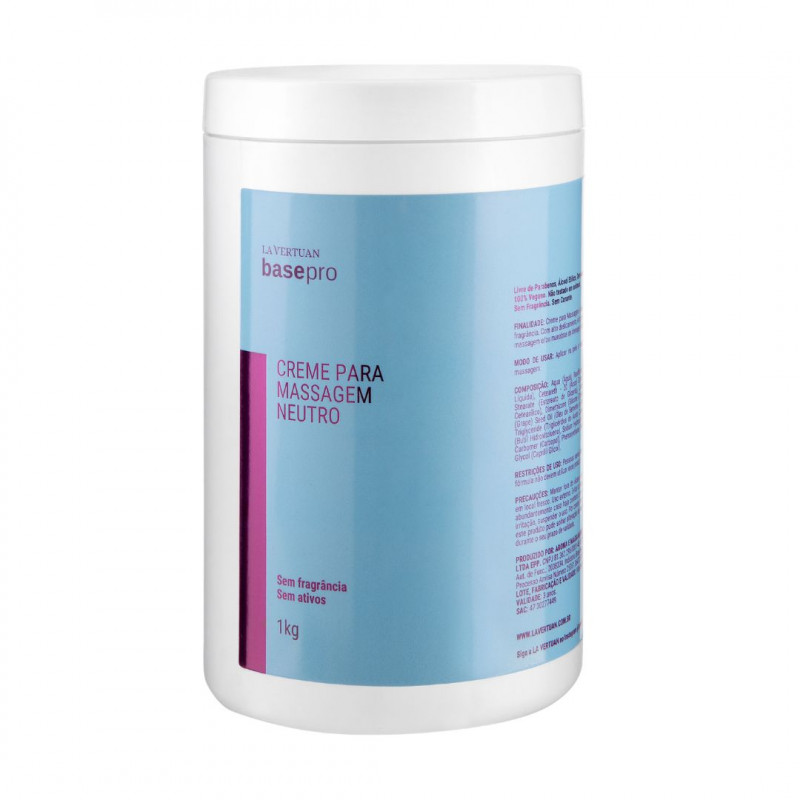 CREME PARA MASSAGEM NEUTRO 1KG LA VERTUAN* (A)