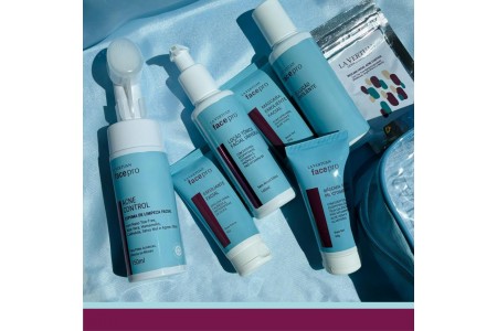 Protocolo Limpeza de Pele FacePro com Espuma de Limpeza Facial Acne Control La Vertuan