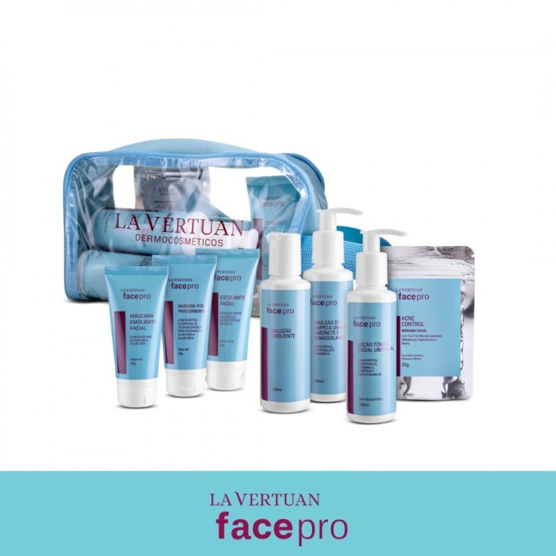 MINI KIT DE LIMPEZA DE PELE - 7 PRODUTOS + NECESSAIRE