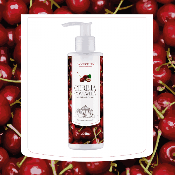 LOCAO HIDRATANTE CORPORAL CEREJA E AVELA 200ML LA VERTUAN